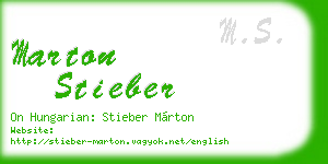 marton stieber business card